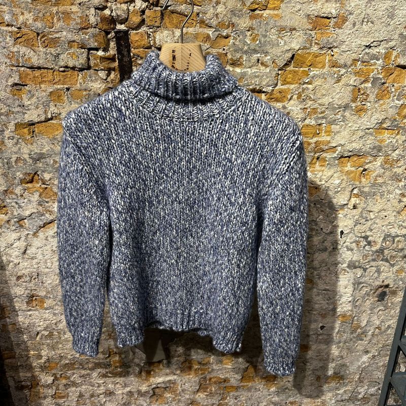 ​SettefiliCashmere Marco Tweed Turtleneck Blue