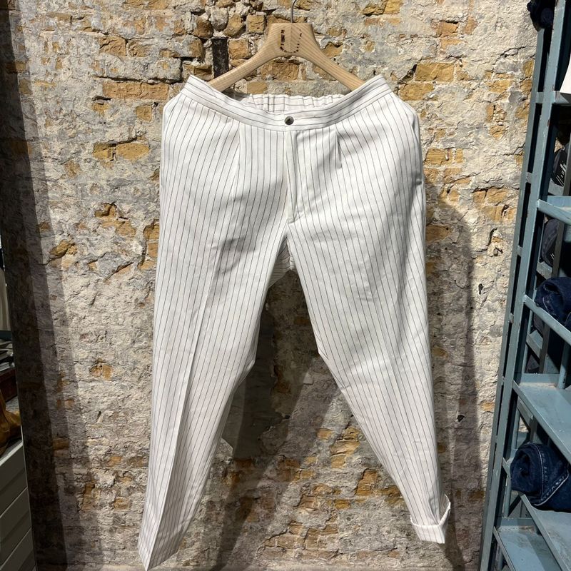 DEVORE Striped Summer Pant White