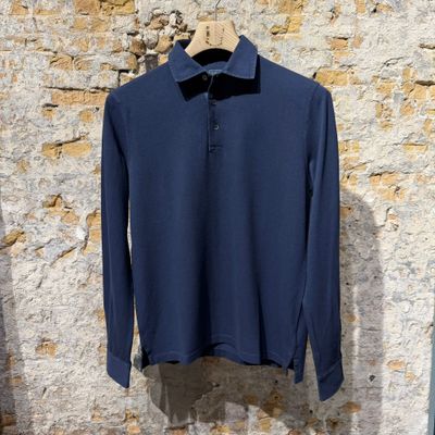 Foto van FEDELI North Piquet Polo Long Sleeve Royal Blue