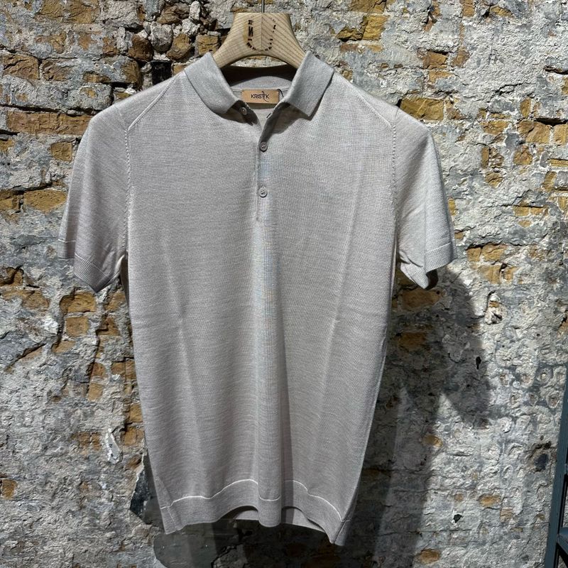 Kris K S McQueen Silk Polo Stone