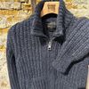 Afbeelding van Roberto Collina Super Heavy Knitt Full-zip Vest Deep Sea Blue 