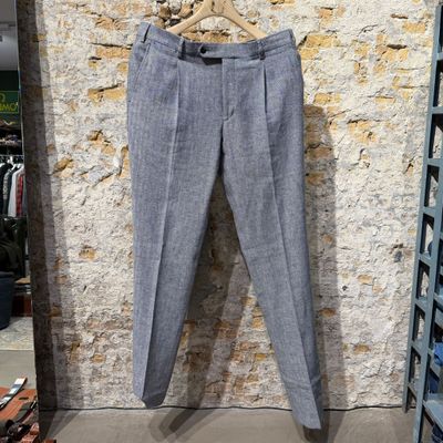 Foto van Kris K Harringbone Pleeded Pantalon Grey