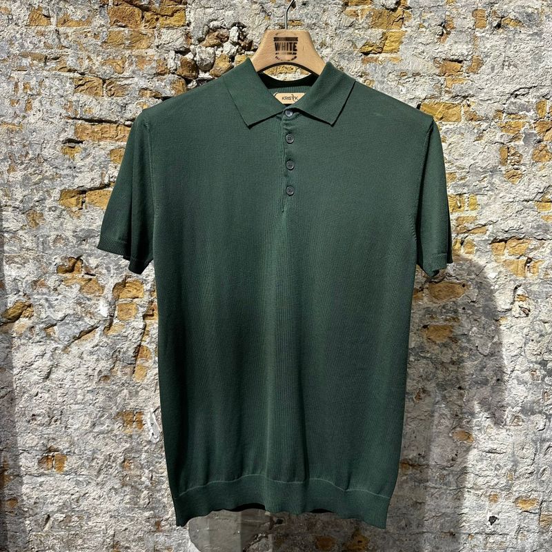 Kris K M Damon Knitted Polo Dollar Green