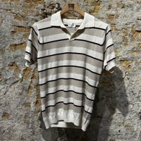 Scaglione Retro Stripe Polo Cream & Burgundy