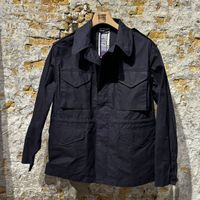 Iimpermeabile Wax Coat Field Jacket Style Navy 