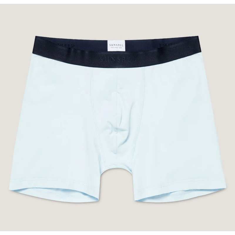 Sunspel Stretch Cotton Boxer Briefs Light Blue 
