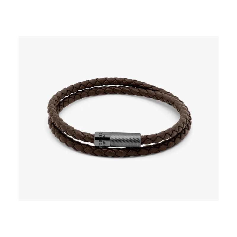 TATE OSSIAN London Double Wrap Rope Bracelet Brown