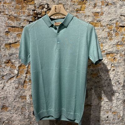 Kris K S McQueen Silk Polo Mint  Foto van Kris K S McQueen Silk Polo Mint