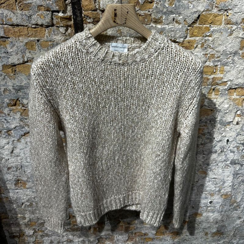 ​SettefiliCashmere Marco Tweed Roundneck Sand