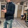 Afbeelding van ASPESI Check over-shirt Navy/Green