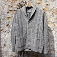 Fedeli Baby Alpaca Cardigan Grey Sand Melange