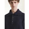 Afbeelding van Piacenza Turtleneck Whit Buttons Navy