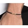 Afbeelding van Miansai Cruz Leather Bracelet Gold Vermeil Black