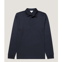 Sunspel LS Rugby Polo Midnight Navy 