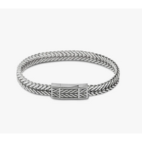 TATE OSSIAN Harringbone Chain-link Bracelet Oxidiced Sterling Silver