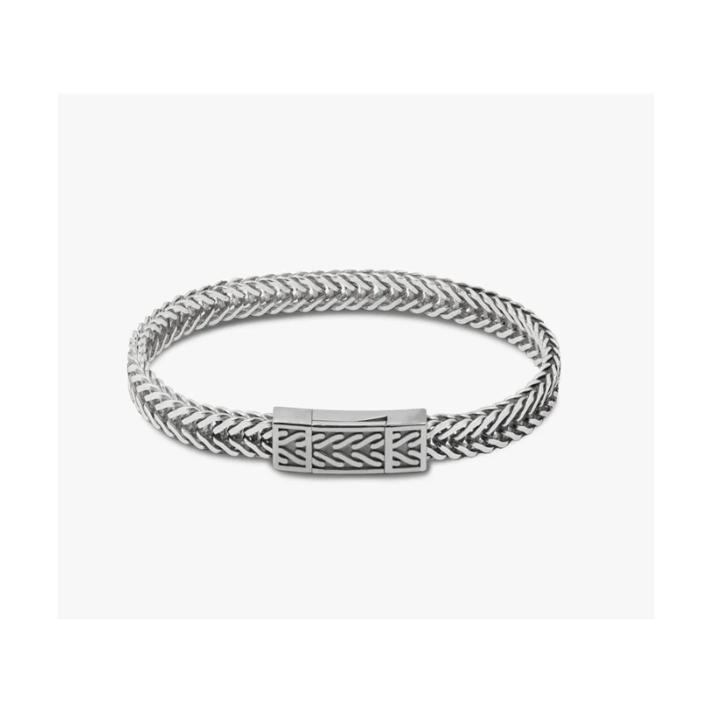 TATE OSSIAN Harringbone Chain-link Bracelet Oxidiced Sterling Silver
