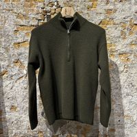 Ten c Wool Hunting zip sweater Green