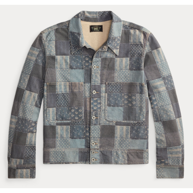 Doubel RL Ralph Lauren PATCHWORK-PRINT JERSEY JACKET Doubel RL Ralph Lauren PATCHWORK-PRINT JERSEY JACKET