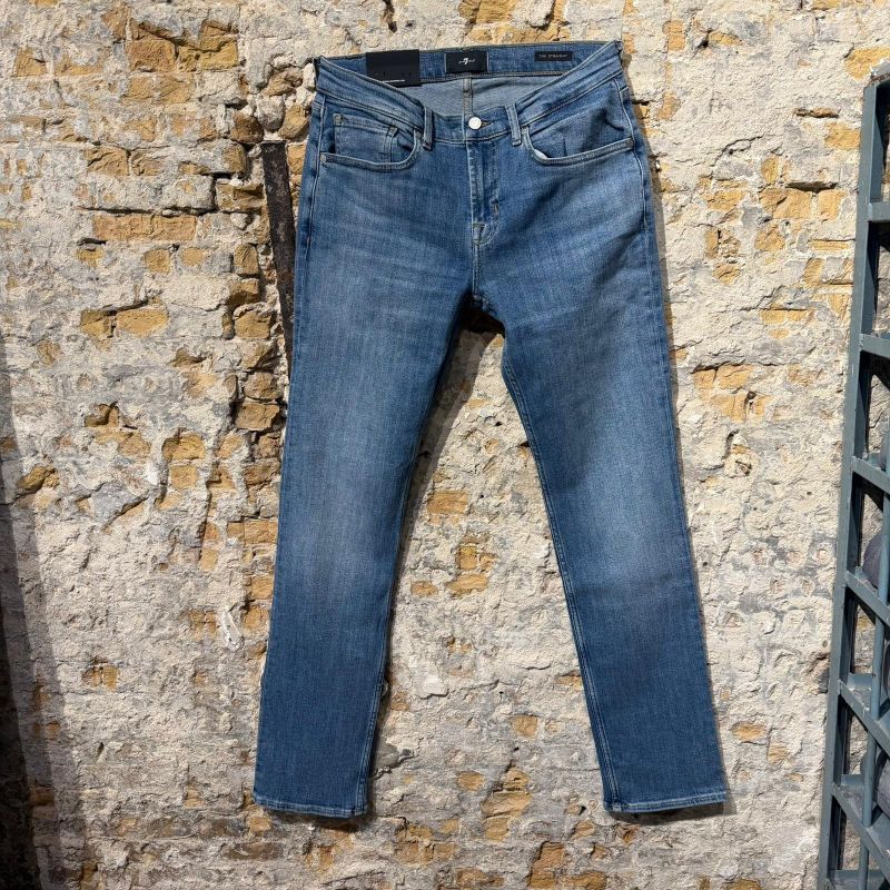 7 For All Mankind Straight Heavy Wash Light Blue 7 For All Mankind Straight Heavy Wash Light Blue
