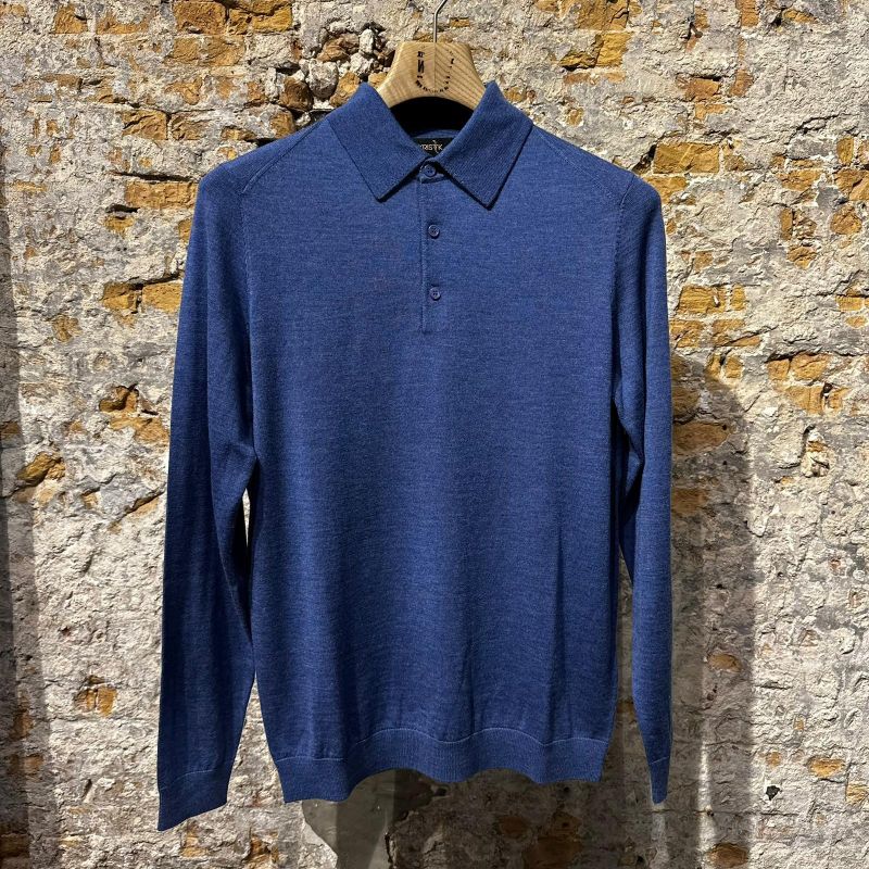 Kris K Ibrahimovic Longsleeve Polo Sky Blue Kris K Ibrahimovic Longsleeve Polo Sky Blue