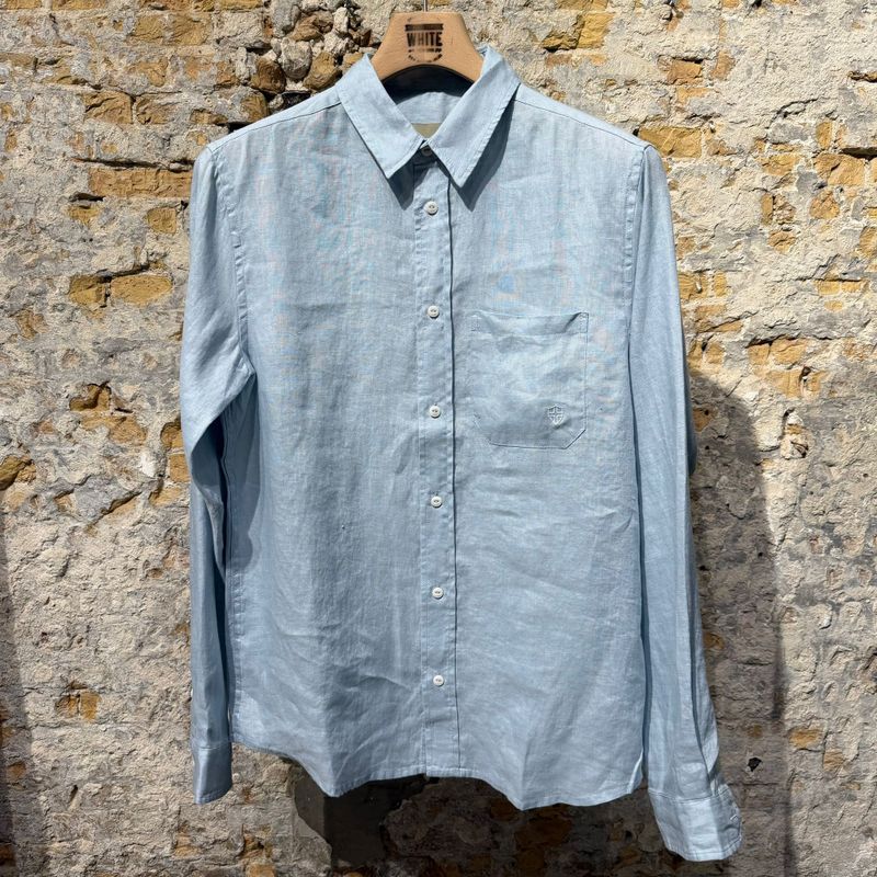 Blue De Genes Linnen Shirt Light Blue