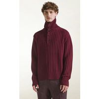 Piacenza Turtleneck Whit Buttons Burgundy & Purple