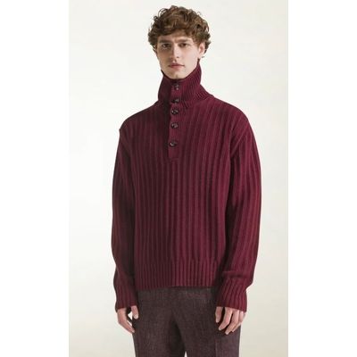 Foto van Piacenza Turtleneck Whit Buttons Burgundy & Purple