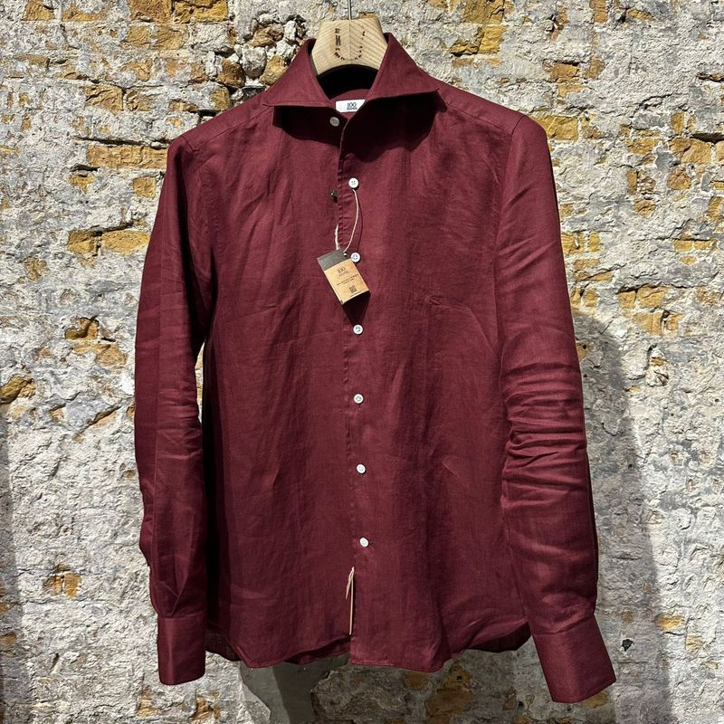 100 Hands Linnen Shirt Cellar Burgundy 