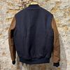 Afbeelding van Schott Varsity jacket, cowhide leather Cognac & Navy 