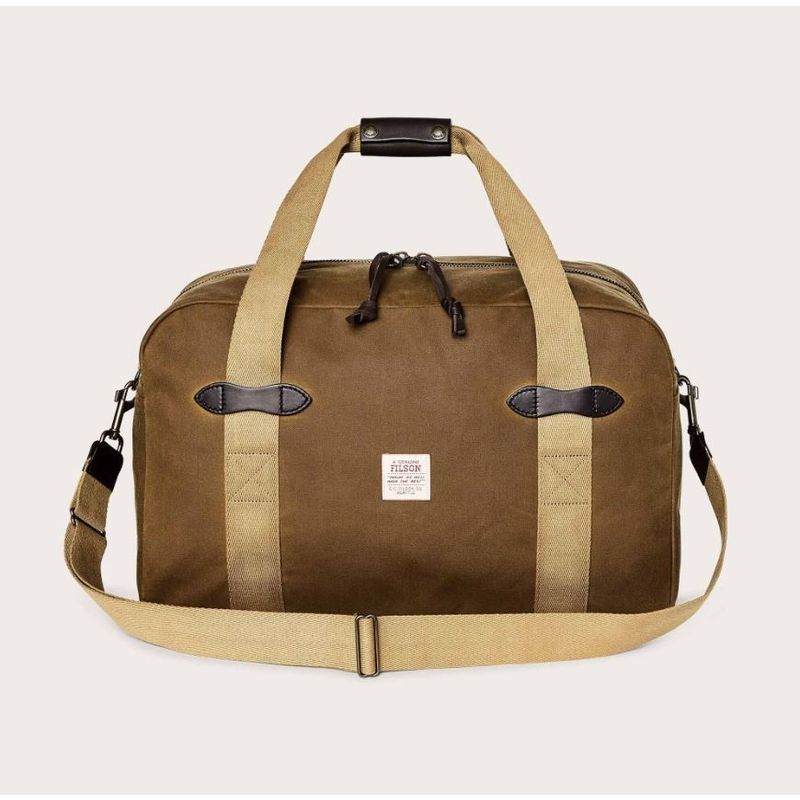 Filson Medium tin cloth duffel bag Dark Tan