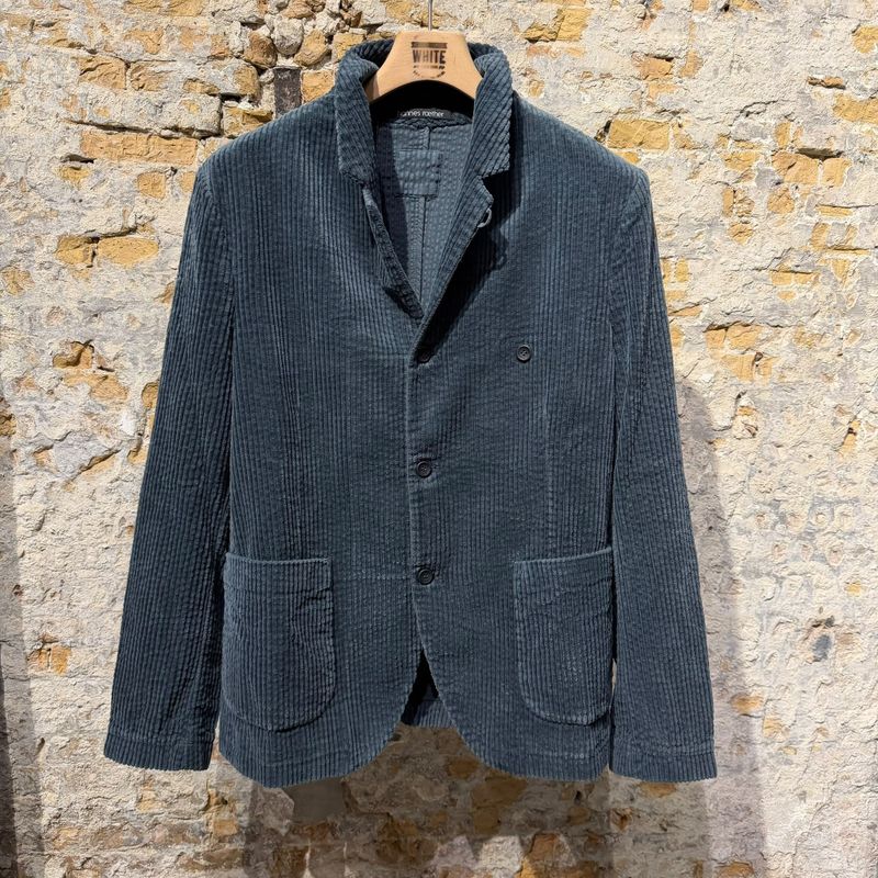 Hannes Roether Sports Jacket Corduroy Steel Blue Hannes Roether Sports Jacket Corduroy Steel Blue