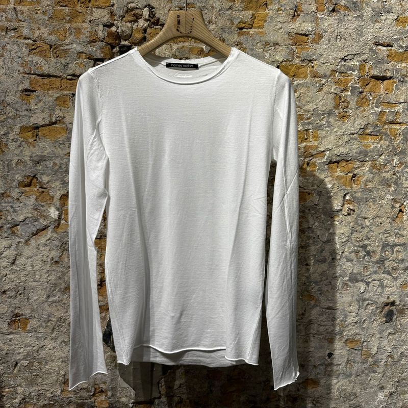 Hannes Roether Longe-Sleeve Rock T-shirt White Hannes Roether Longe-Sleeve Rock T-shirt White