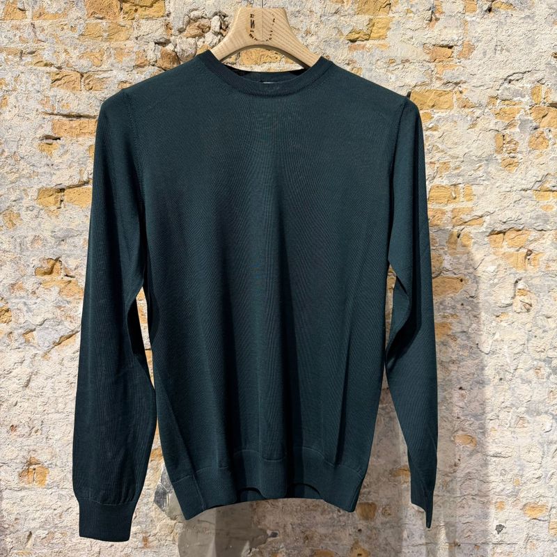 Piacernza Super Fine Merino Wool Crewneck British Racing Green Piacernza Super Fine Merino Wool Crewneck British Racing Green