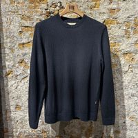 Blue de Genes BGyale Slubby Crewneck Knit Dark Navy