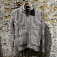 Roberto Collina Super Heavy Knitt Full-zip Vest Oat
