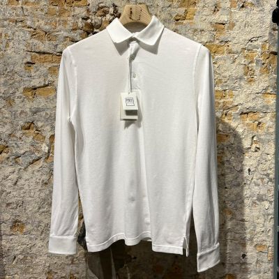 Fedeli Long Sleeve Polo Piquet White Foto van Fedeli Long Sleeve Polo Piquet White