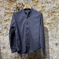 Hannes Roether Relaxed Cotton Shirt Faded Dark Blue 