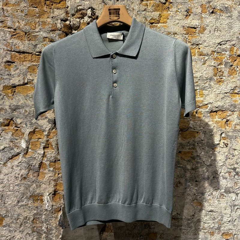 Piacenza Luxury Polo Sik & Cotton Petrol Blue 
