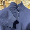 Afbeelding van Kris K Captains button Turtle sweat Navy