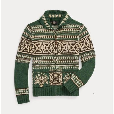 Foto van Ralph Lauren Double RL Wool Full-Zip Cardigan Green