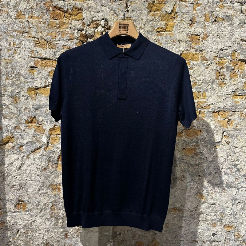 Kris K McQueen Polo Silk Navy