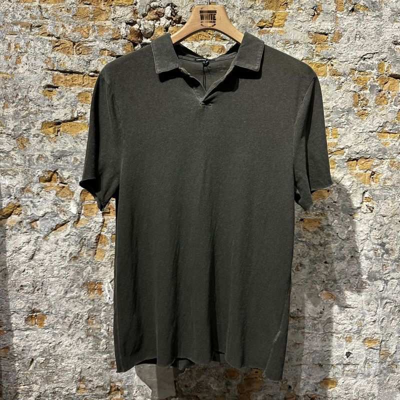 James Perse Relaxed Luxury Jersy Polo Washed Forst Green