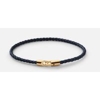 Miansai Cruz Leather Bracelet Gold Vermeil Light Blue 