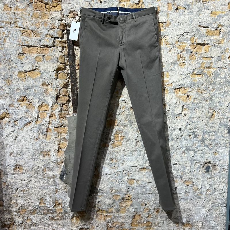 PT Torino Super Slim Fit Chino Taupe Grey