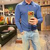 Afbeelding van Piacenza Long Sleeve Fine Merino Indigo Blue