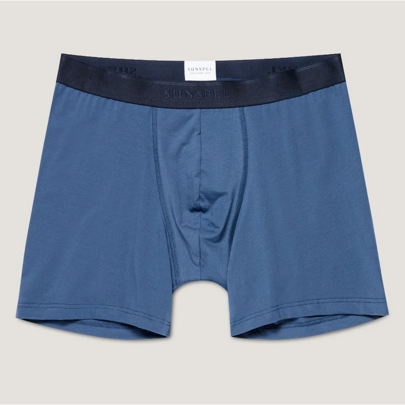 Sunspel Stretch Cotton Boxer Briefs Atlantic Blue Sunspel Stretch Cotton Boxer Briefs Atlantic Blue