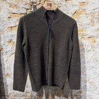 Hannes Roether Luxury Knitt Full-Zip Vest Army Brown 