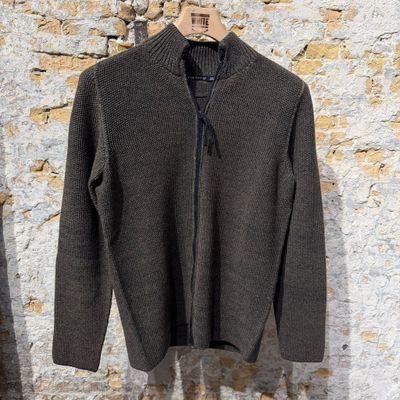 Foto van Hannes Roether Luxury Knitt Full-Zip Vest Army Brown 
