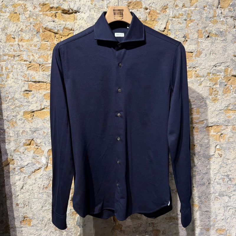 ORIAN Cotton Cashemere Shirt Navy ORIAN Cotton Cashemere Shirt Navy