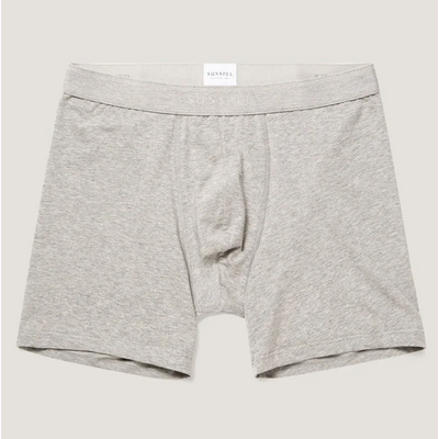 Foto van Sunspel Stretch Cotton Boxer Briefs Grey Melange